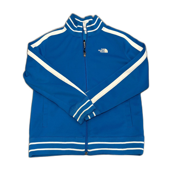 The North Face Boys Slacker Track Jacket Blue White Retro Sporty Size Large - Picture 1 of 5